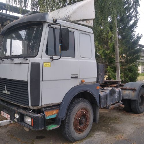 ⚡25% -Грузовой седельный тягач MAZ 54323.Полуприцеп фургон тентовый MAZ 9758 030