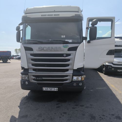 Грузовой седельный тягач SCANIA R 440, 2017 г.в., рег. №AK 5813-4 , полуприцеп SCHMITZ CARGOBULL SCS 24/L, 2017 г.в. рег. № А 5665 В-4