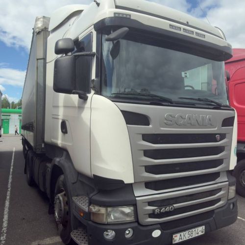 Грузовой седельный тягач SCANIA R 440, 2017 г.в., рег. №AK 5814-4 , полуприцеп SCHMITZ CARGOBULL SCS 24/L, 2017 г.в. рег. № А 5667 В-4